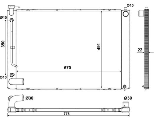 Radiatore, Raffreddamento motore - 53974 NRF