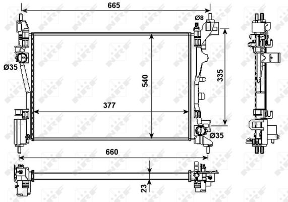 Radiator, engine cooling - 53981 NRF