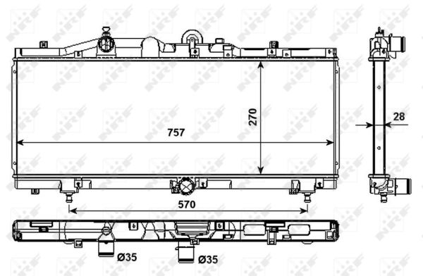 Radiator, engine cooling - 53983 NRF