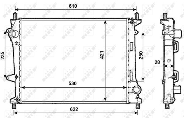 Radiatore, Raffreddamento motore - 53987 NRF