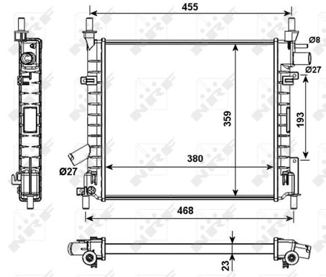 Radiator, engine cooling - 53989 NRF