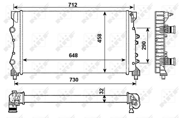 Radiator, engine cooling - 53990 NRF