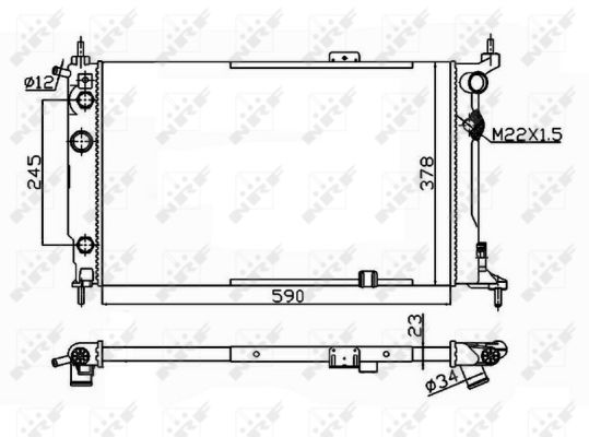 Radiator, engine cooling - 54201 NRF