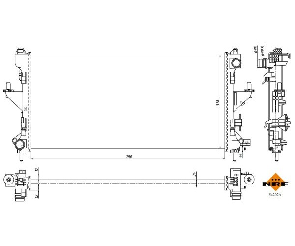 Radiator, engine cooling - 54202A NRF