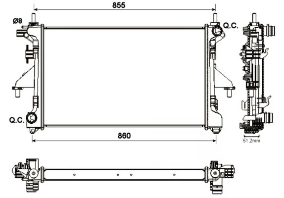 Radiator, engine cooling - 54204A NRF