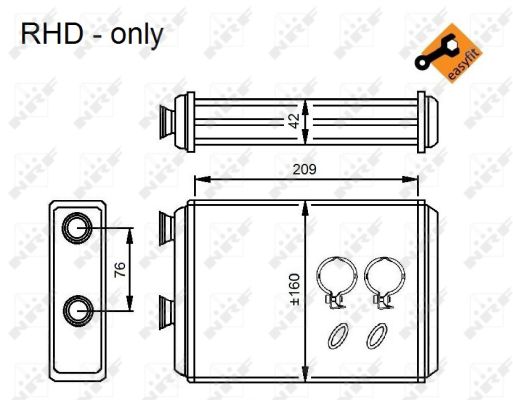Heat Exchanger, interior heating - 54224 NRF