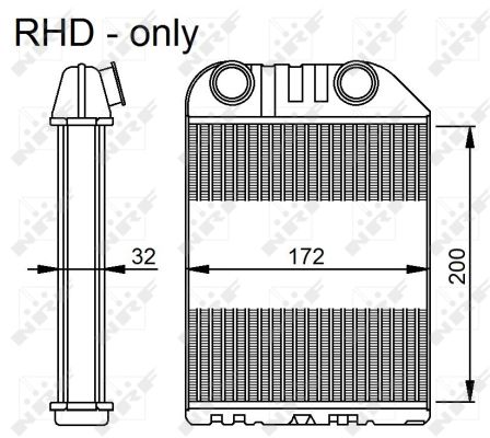 Scambiatore calore, Riscaldamento abitacolo - 54286 NRF