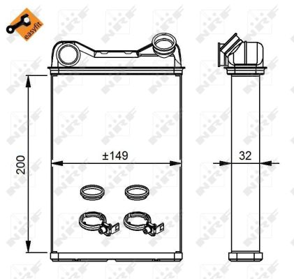 Heat Exchanger, interior heating - 54292 NRF