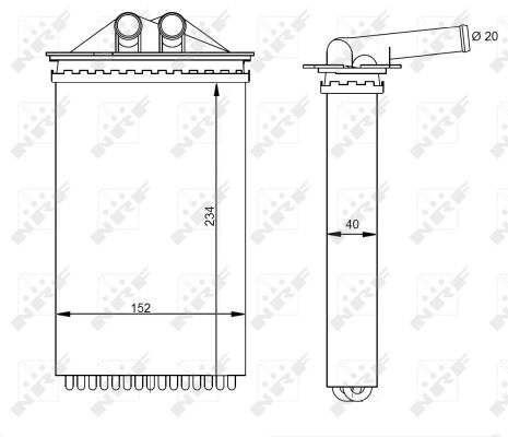 Heat Exchanger, interior heating - 54331 NRF