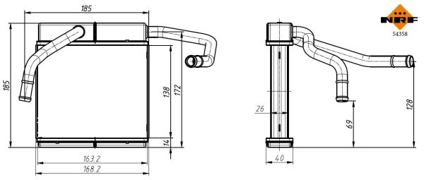 Heat Exchanger, interior heating - 54358 NRF