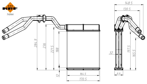 Heat Exchanger, interior heating - 54364 NRF