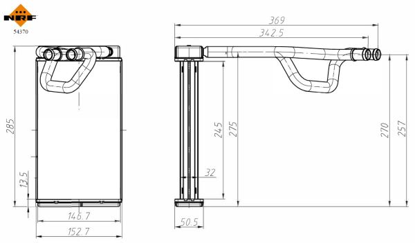 Heat Exchanger, interior heating - 54370 NRF