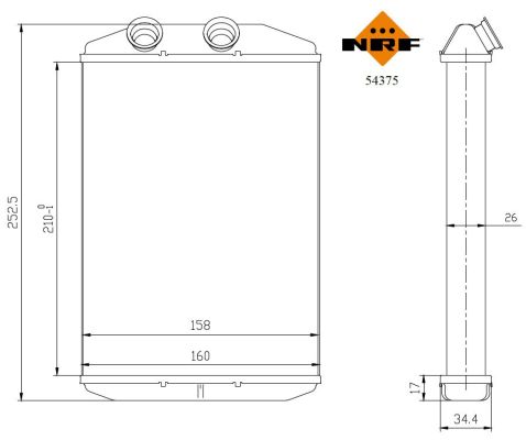 Heat Exchanger, interior heating - 54375 NRF