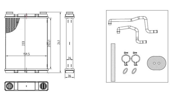 Heat Exchanger, interior heating - 54429 NRF