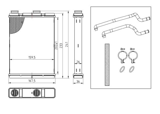 Heat Exchanger, interior heating - 54434 NRF