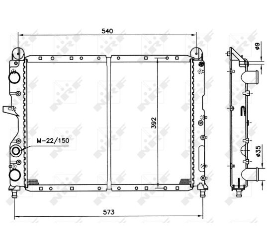 Radiator, engine cooling - 54501 NRF