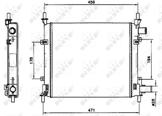 Radiator, engine cooling - 54601 NRF