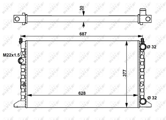 Radiator, engine cooling - 54657 NRF