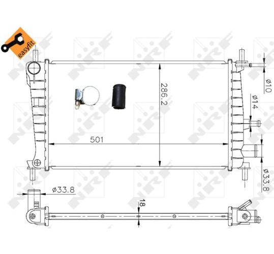 Radiator, engine cooling - 54666 NRF
