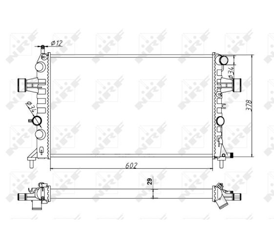 Radiator, engine cooling - 54668A NRF