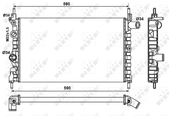 Радиатор, охлаждение двигателя - 54682 NRF