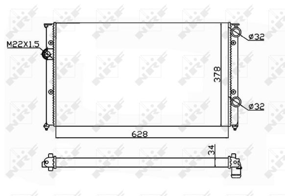 Radiator, engine cooling - 54693 NRF