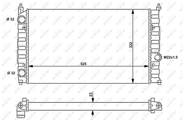 Radiator, engine cooling - 54707 NRF