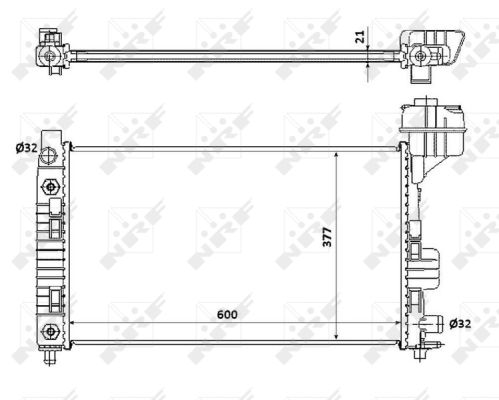 Radiator, engine cooling - 54718 NRF