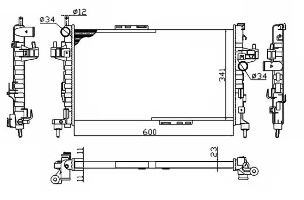 Radiator, engine cooling - 54753A NRF