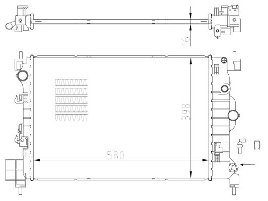 Radiator, engine cooling - 550003 NRF