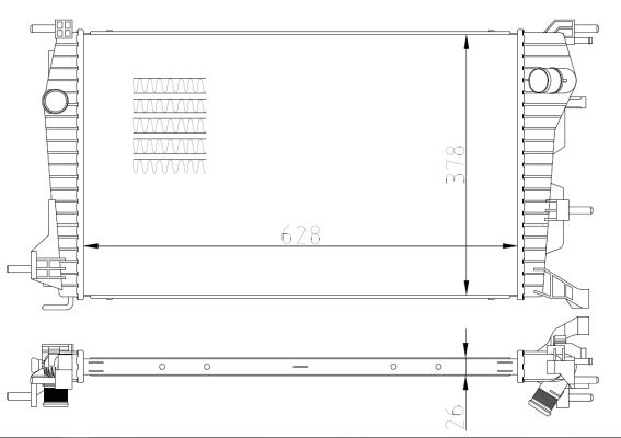 Radiator, engine cooling - 550004 NRF