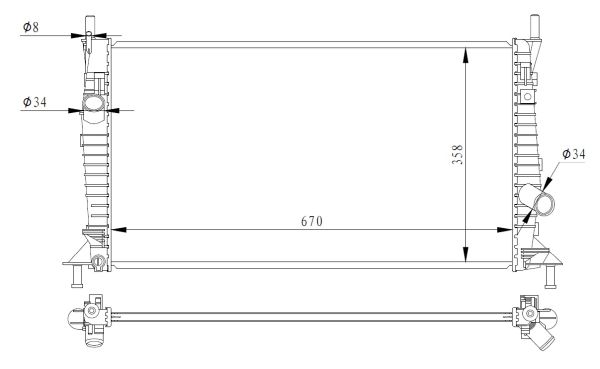 Radiator, engine cooling - 550014 NRF