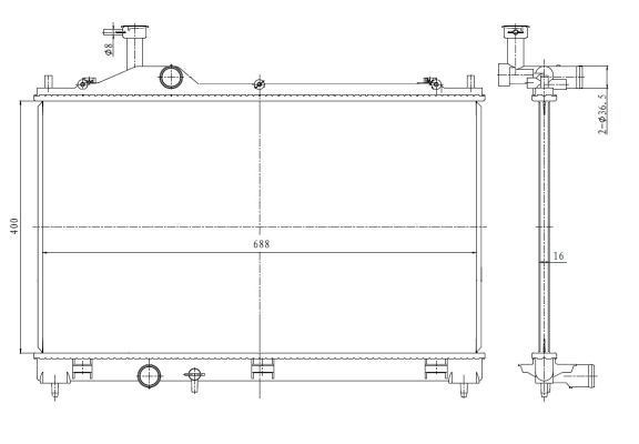 Radiatore, Raffreddamento motore - 550025 NRF