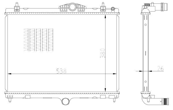 Radiator, engine cooling - 550027 NRF