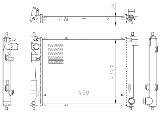 Radiator, engine cooling - 550033 NRF