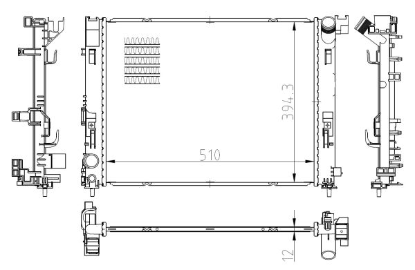 Radiatore, Raffreddamento motore - 550038 NRF