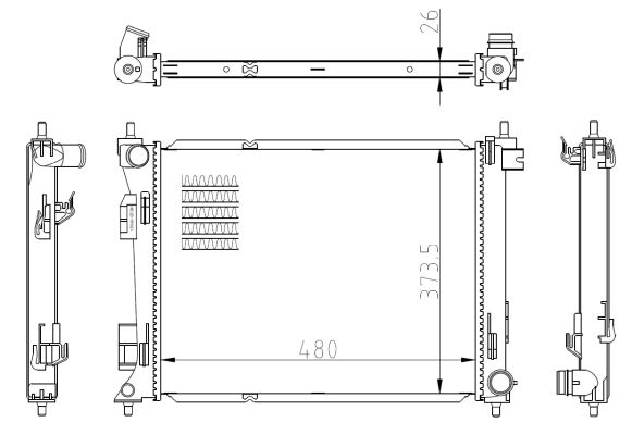 Radiator, engine cooling - 550039 NRF