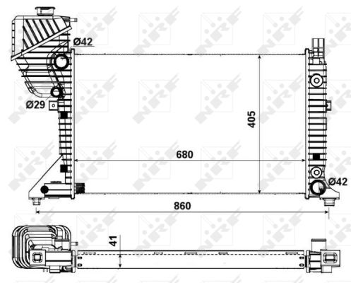 Radiator, engine cooling - 55349A NRF