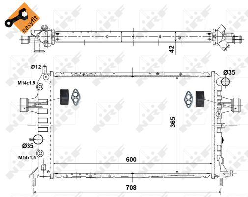 Radiator, engine cooling - 55351 NRF