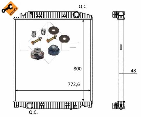 Radiator, engine cooling - 559567 NRF