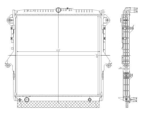 Radiator, engine cooling - 560001 NRF