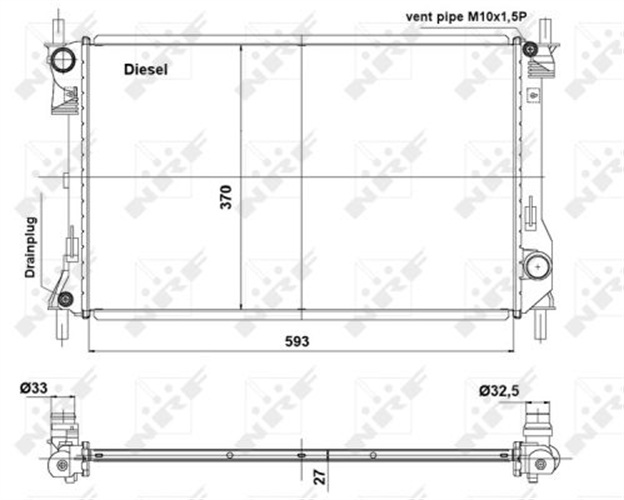 Radiator, engine cooling - 56040 NRF