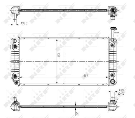 Radiator, engine cooling - 56093 NRF
