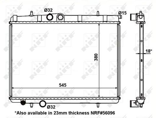 Radiator, engine cooling - 56095 NRF