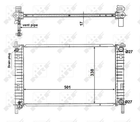Radiator, engine cooling - 56134 NRF