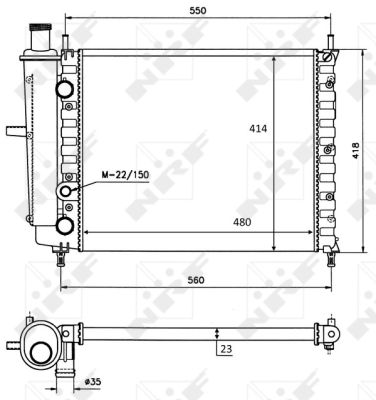 Radiator, engine cooling - 58016 NRF