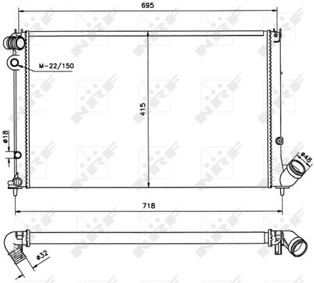 Radiator, engine cooling - 58020 NRF