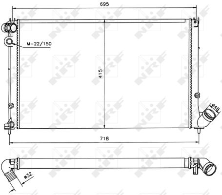 Radiator, engine cooling - 58022 NRF