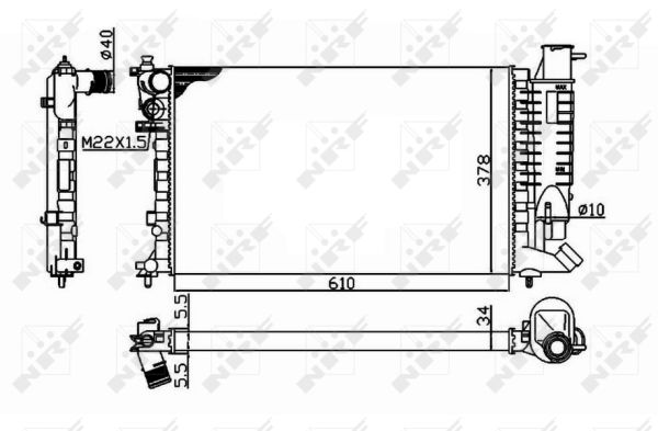 Radiator, engine cooling - 58092 NRF