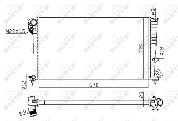 Radiator, engine cooling - 58101A NRF